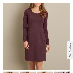 Duluth Trading Co Long Sleeve Maroon Dress